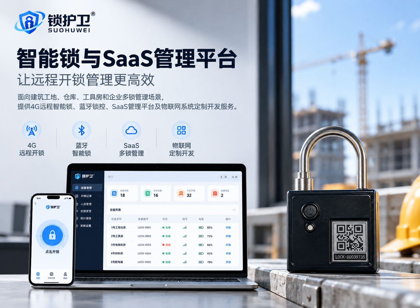 锁护卫智能锁与SaaS管理平台首页主视觉